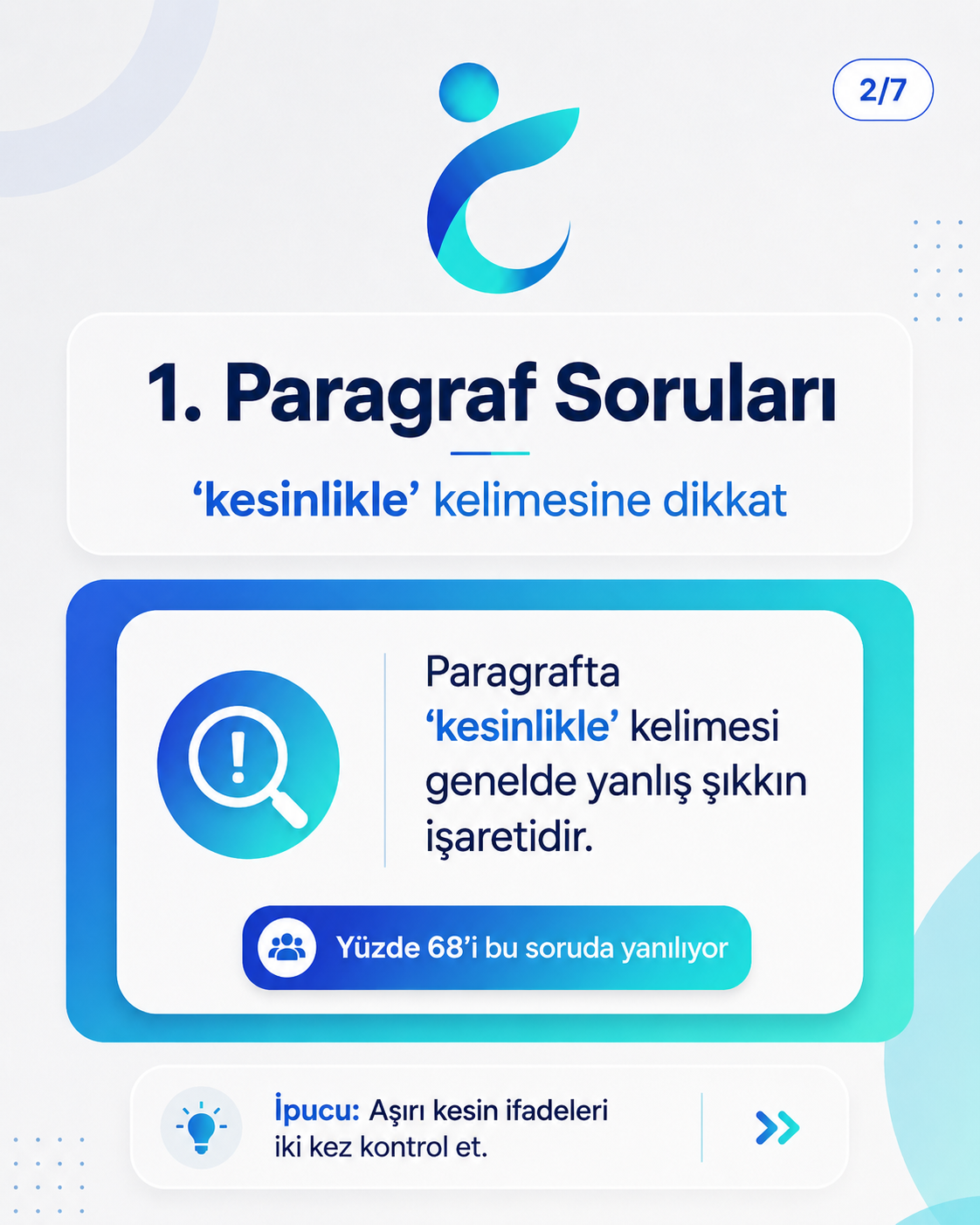 LGS paragraf sorularında kesinlikle ifadesi tuzağı