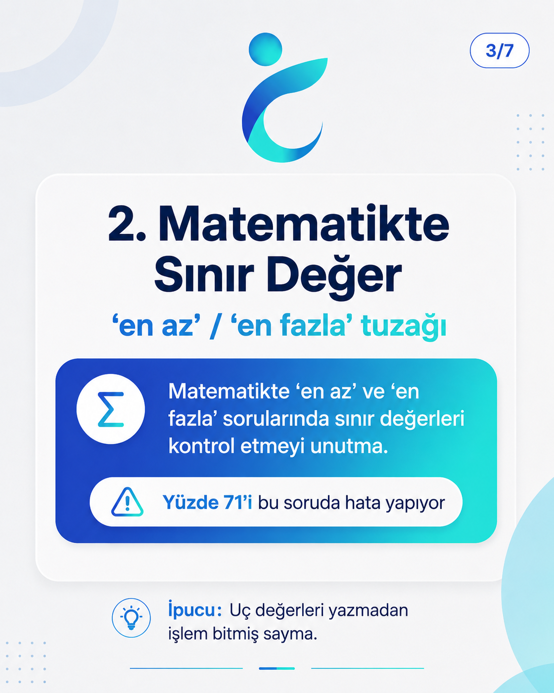 LGS matematik en az en fazla sınır değer soruları