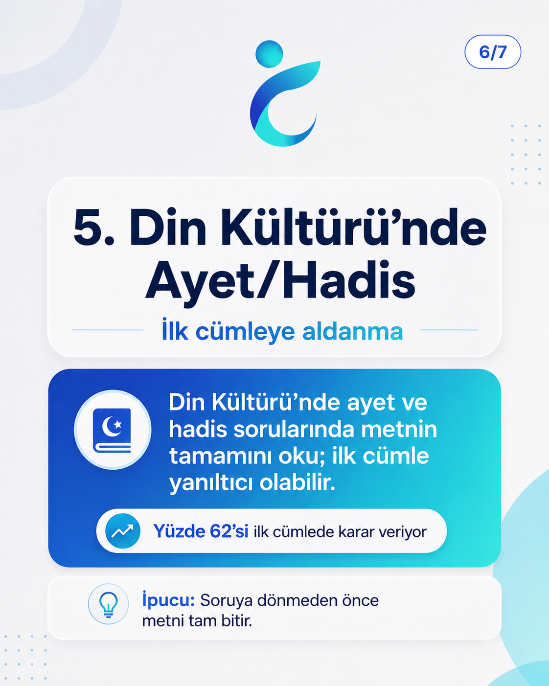 LGS Din Kültürü ayet hadis okuma soruları