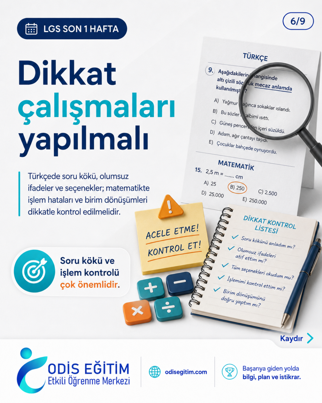 LGS son hafta dikkat çalışmaları