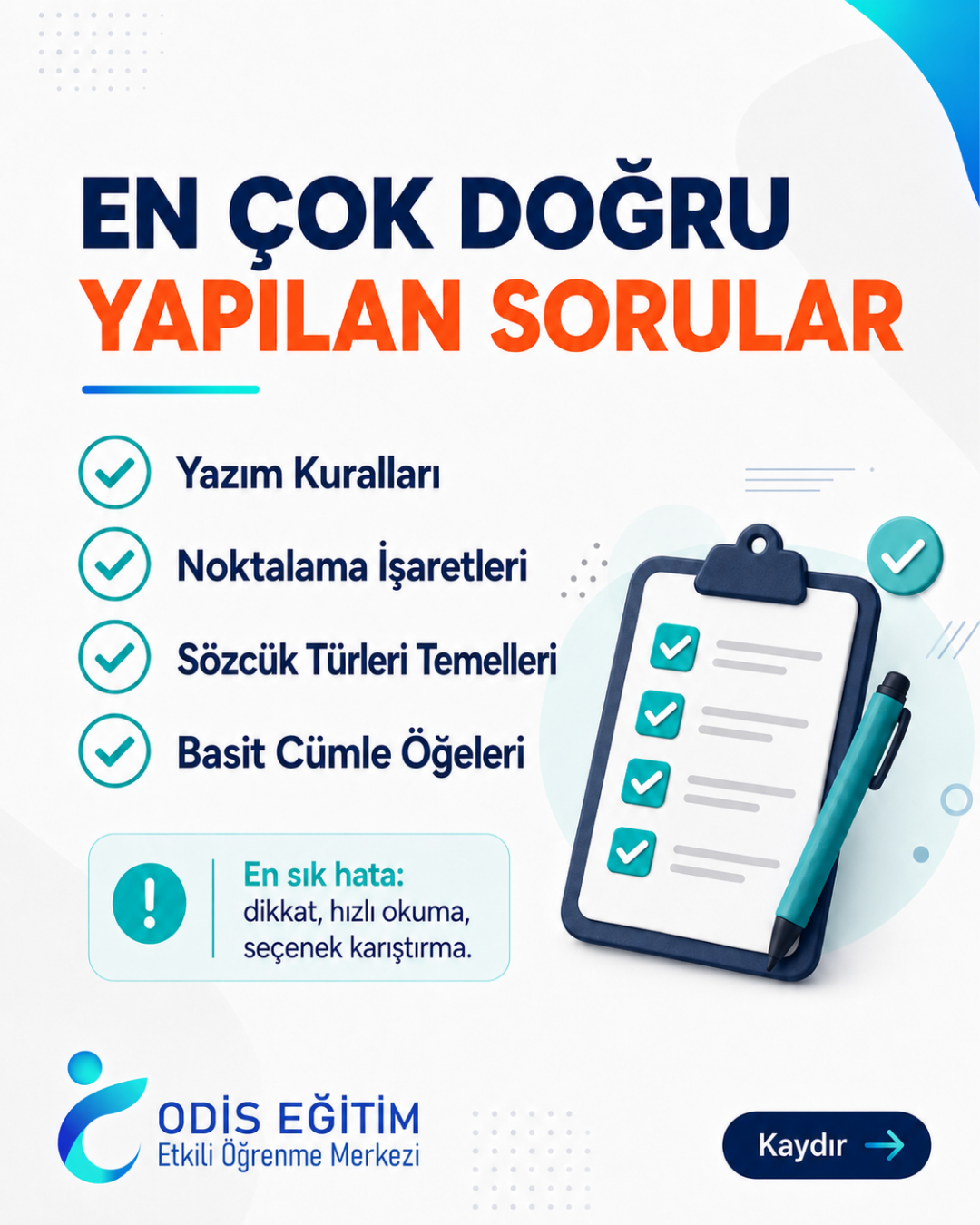 TYT Türkçe’de en çok doğru yapılan dil bilgisi soruları